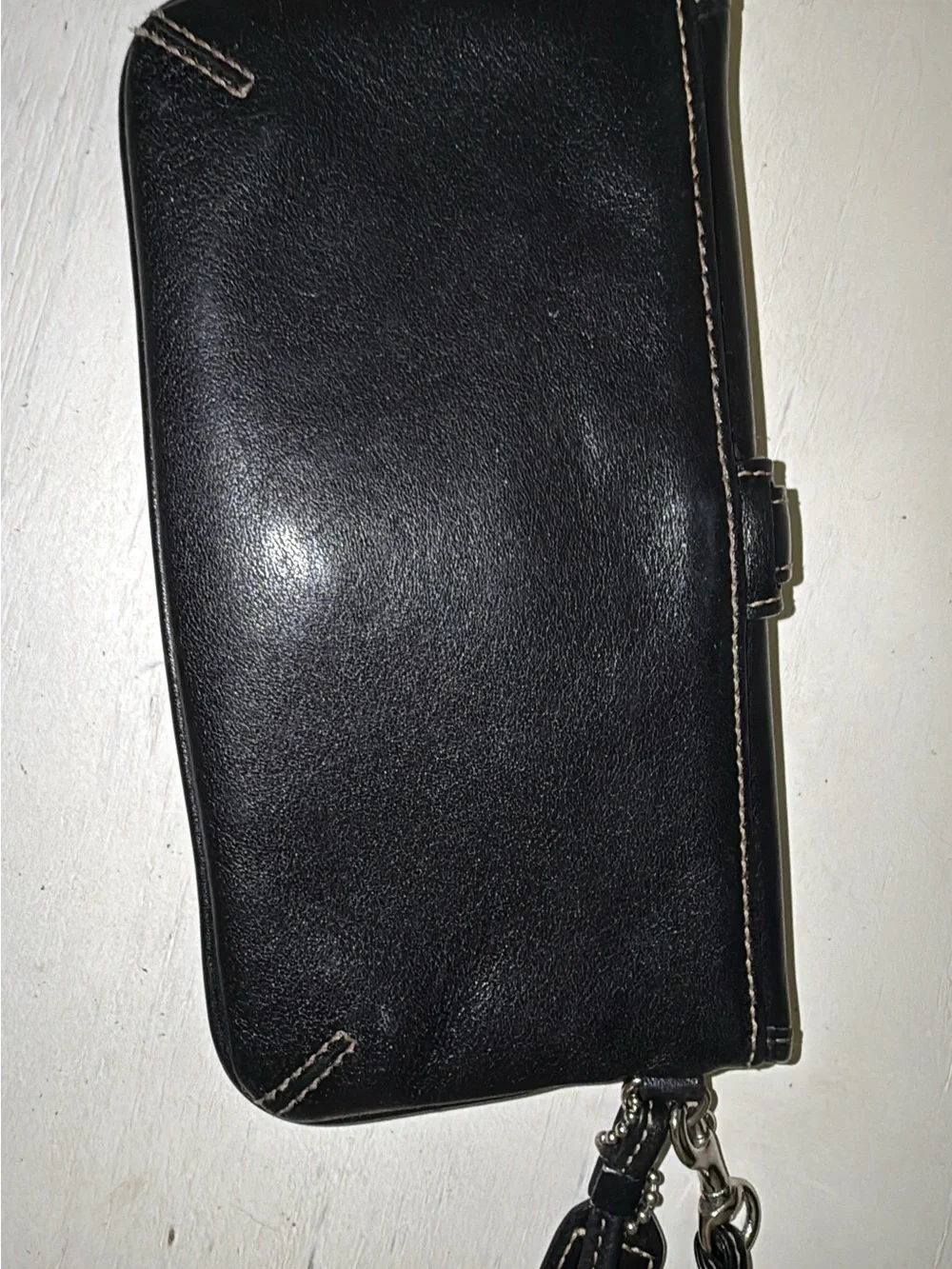 Coach Y2K soho black leather wristlet with strap and hang tag